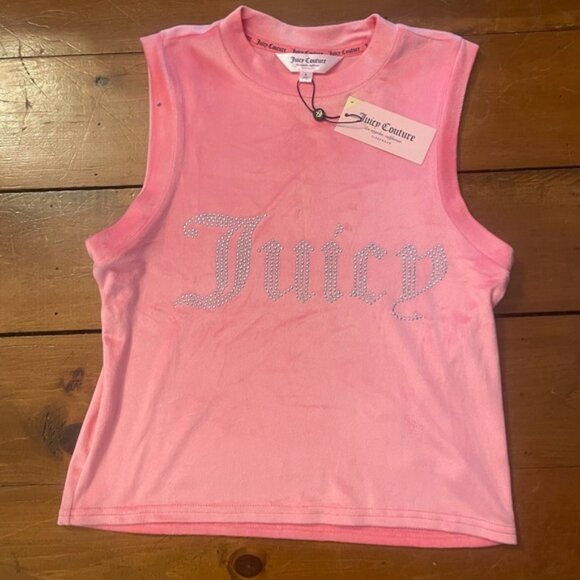 Juicy Couture Pink Lemonade Velour Sleep Top Tank Top NWT Large - Picture 3 of 9